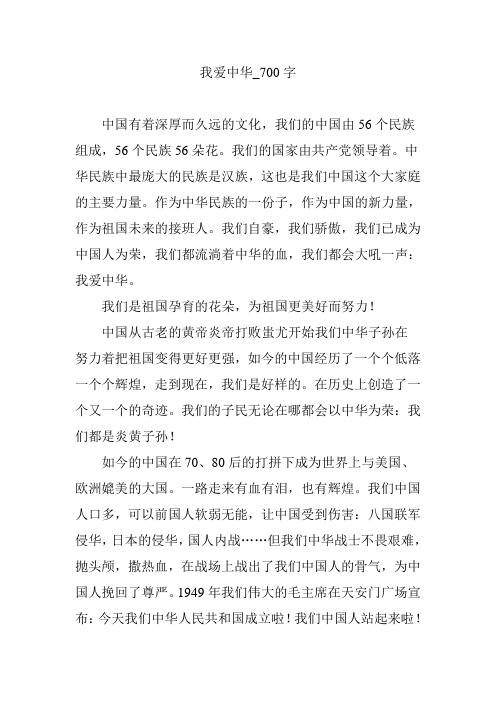 我爱中华_700字