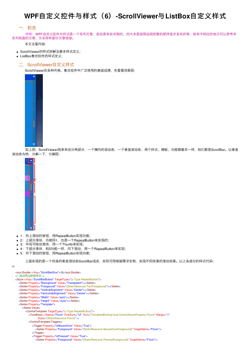 WPF自定义控件与样式（6）-ScrollViewer与ListBox自定义样式