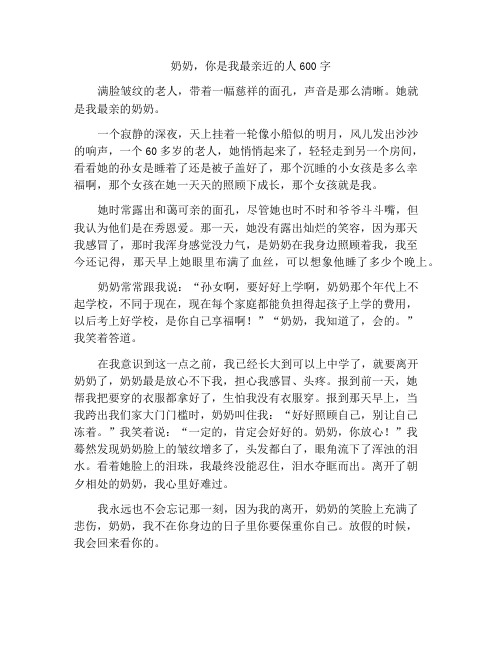 奶奶你是我最亲的人作文600字