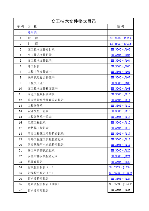 SH3503交工文件目录