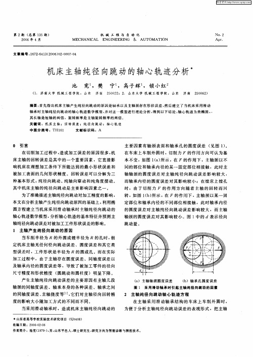 机床主轴纯径向跳动的轴心轨迹分析