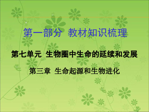 2016届中考面对面(人教版)生物复习课件 第一部分教材知识梳理 第七单元第三章 生命起源和生物进化