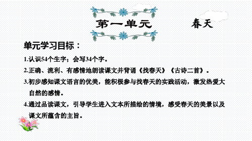 【复习总课件】部编版二年级语文下册第一单元知识点梳理(PPT课件)