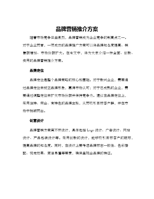 品牌营销推介方案