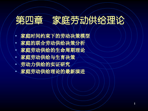 第四章__家庭劳动供给理论