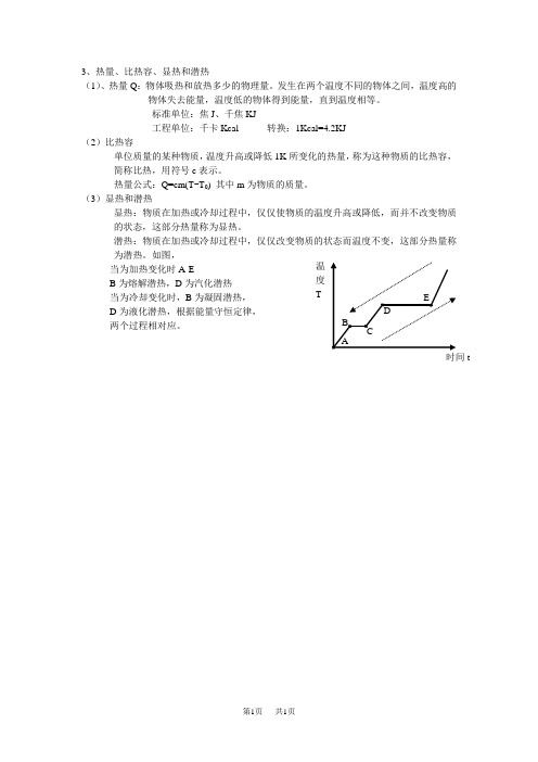 初中九年级(初三)物理热量、比热容、显热和潜热.doc