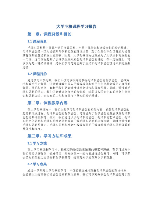 大学毛概课程学习报告