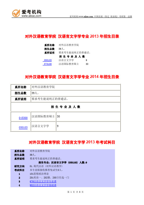 2015北京大学汉语言文字学考研 招生人数 参考书 报录比 复试分数线 考研真题 考研经验 招生简章