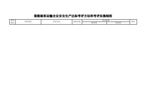 道路旅客运输企业安全生产达标考评方法和考评实施细则