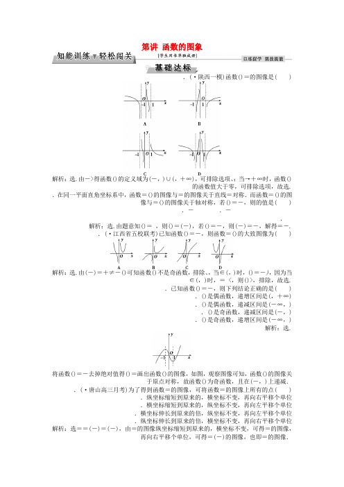 高考数学一轮复习第2章基本初等函数导数及其应用第8讲函数的图象知能训练轻松闯关理北师大版