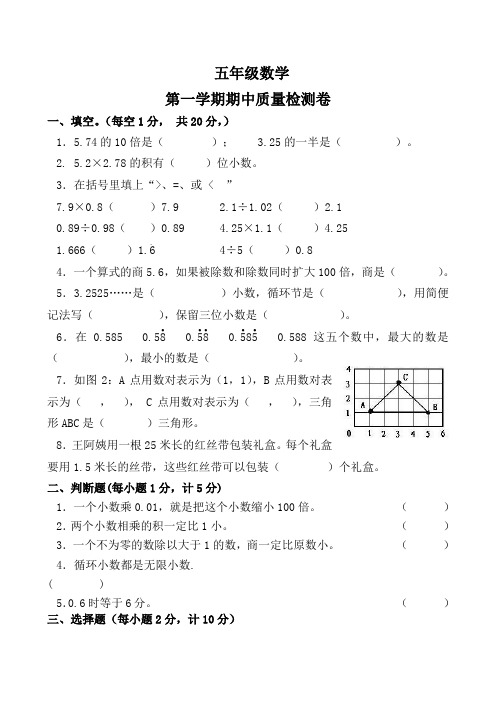 【人教版】2017—2018学年五年级数学上试卷 (2)