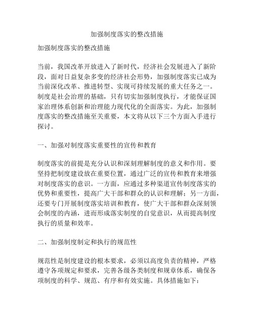 加强制度落实的整改措施