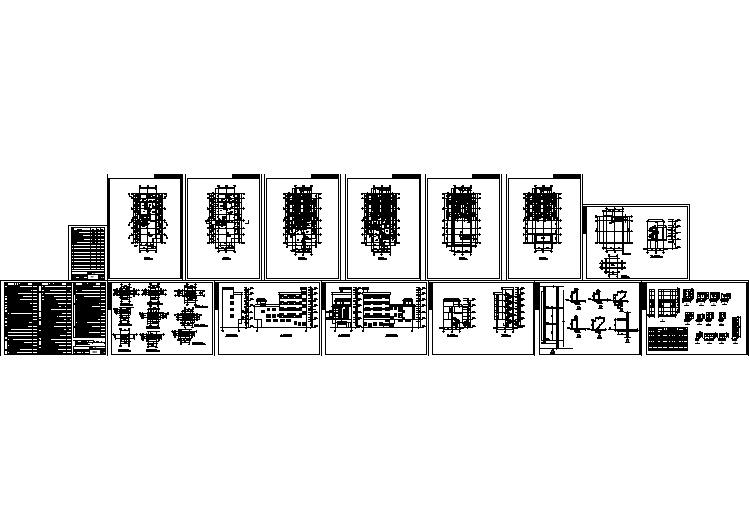 某地区全套五层商住楼建筑设计方案CAD设计图纸