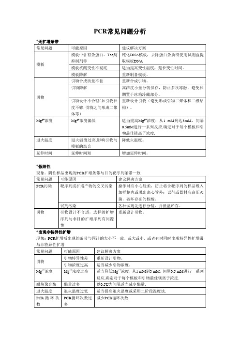 PCR常见问题分析