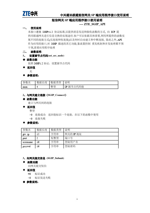 联通短信网关SP端应用程序接口使用说明(sgip1.2)