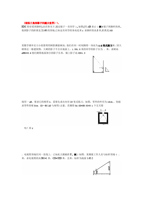 相似三角形影子问题大世界