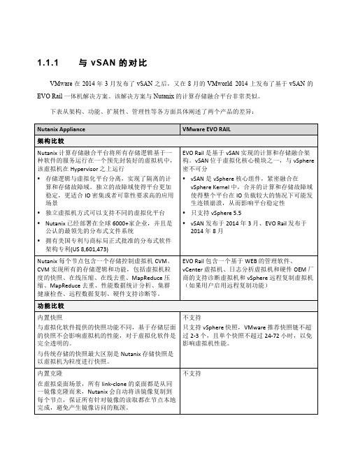 Nutanix与vSAN的对比