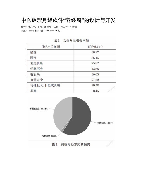 中医调理月经软件“养经阁”的设计与开发