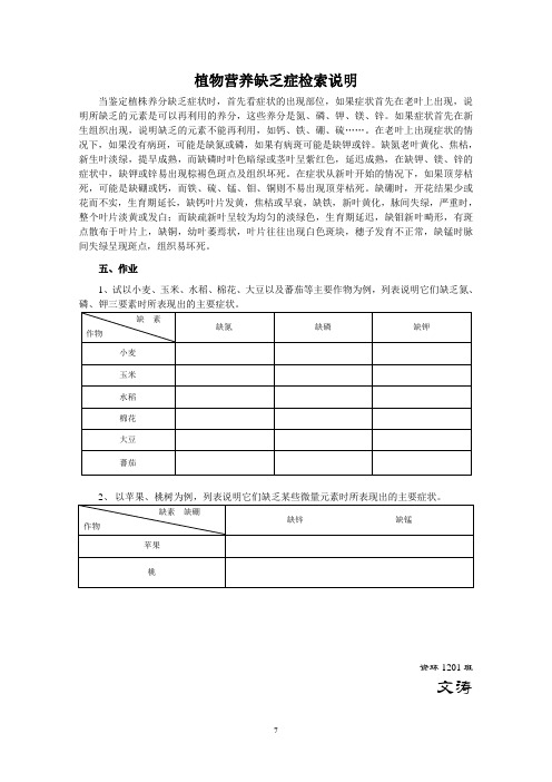 实验1--缺素症检索说明