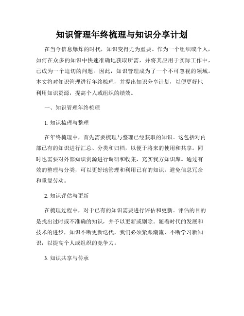 知识管理年终梳理与知识分享计划