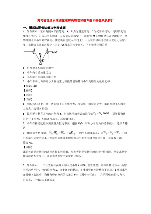 高考物理图示法图像法解决物理试题专题训练答案及解析