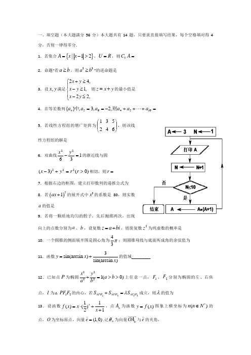 高三数学寒假作业冲刺培训班之历年真题汇编复习实战25833