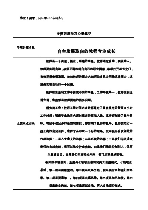 《自主发展取向的教师专业成长》学习心得笔记