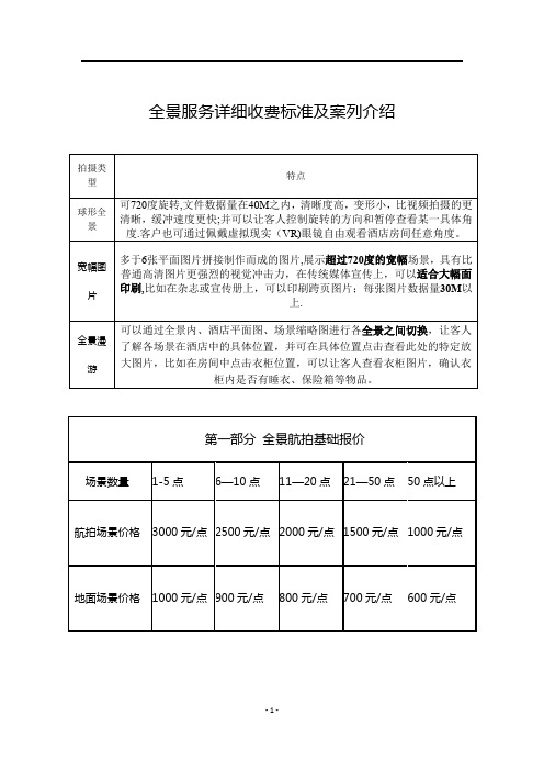 全景拍摄 报价【范本模板】