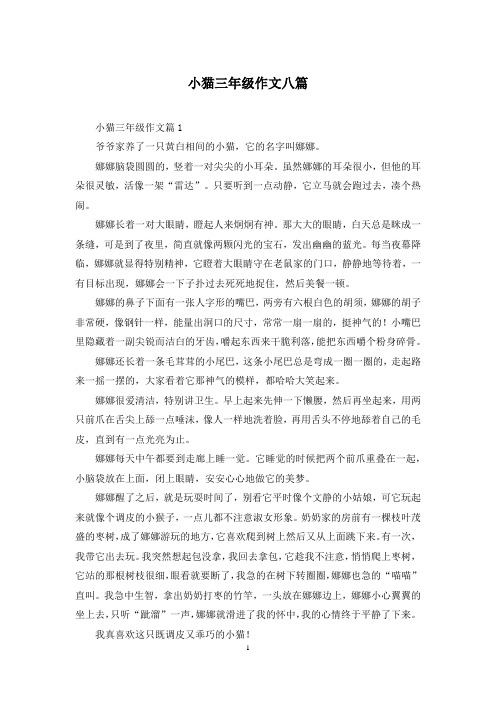 小猫三年级作文八篇