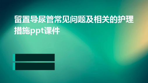 留置导尿管常见问题及相关的护理措施PPT课件