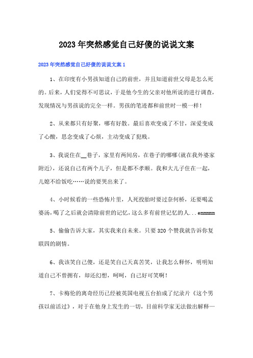 2023年突然感觉自己好傻的说说文案