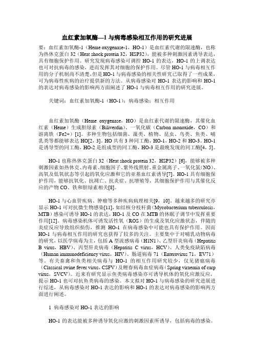 血红素加氧酶—1与病毒感染相互作用的研究进展