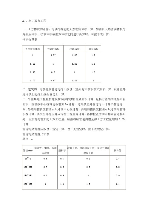 河北土建定额计算说明