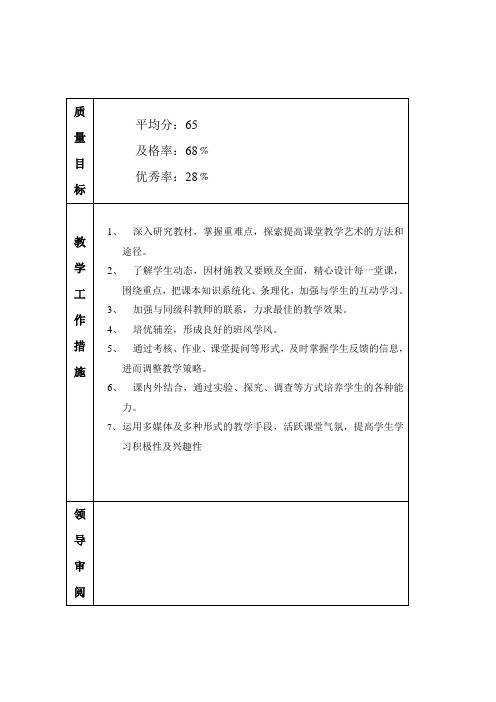 教学常规工作手册(反面)