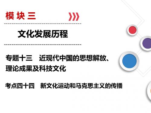 2019(人民版)高考历史总复习新文化运动和马克思主义的传播全面版