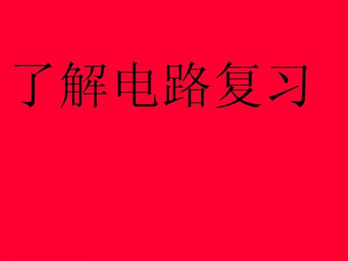 了解电路复习课件 新课标沪科版九年级物理