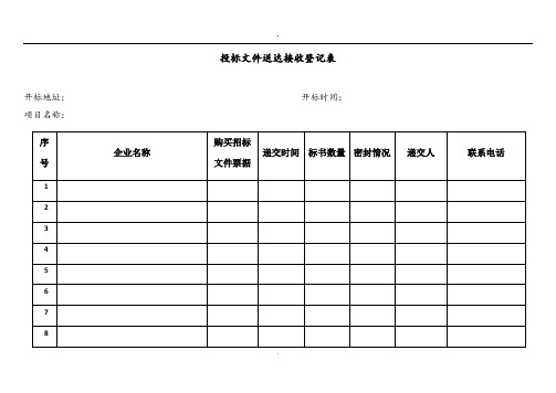 招标代理开标所需全套表格 ()