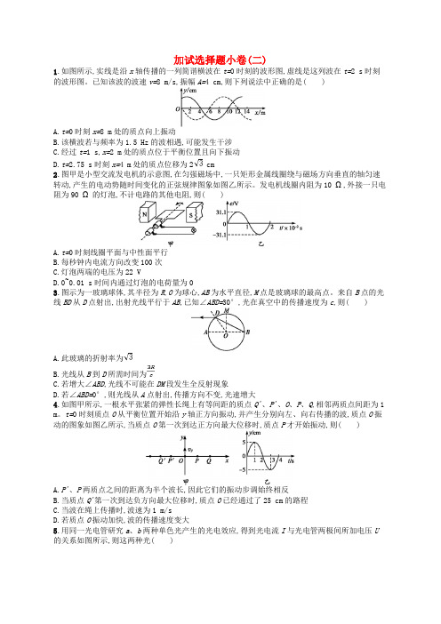 (浙江选考)2019届高考物理二轮复习 加试选择题小卷2