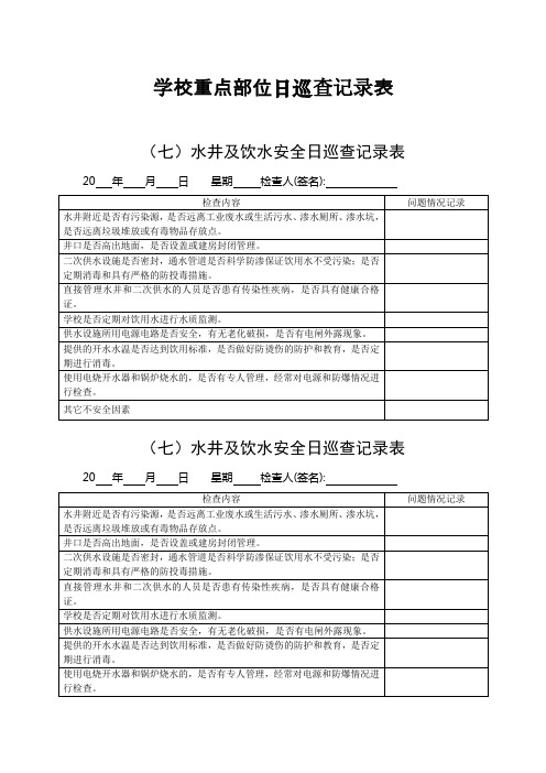 7水井及饮水安全日巡查记录表