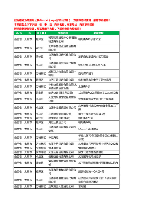 2020新版山西省太原市货物运输有限公司工商企业公司商家名录名单黄页联系电话号码地址大全33家