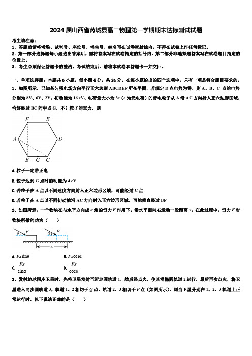 2024届山西省芮城县高二物理第一学期期末达标测试试题含解析