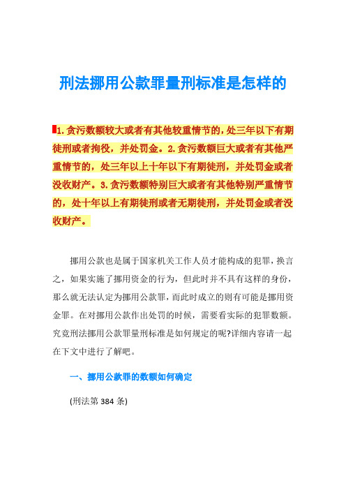 刑法挪用公款罪量刑标准是怎样的