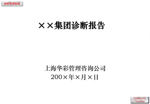 XX集团诊断报告PPT模板