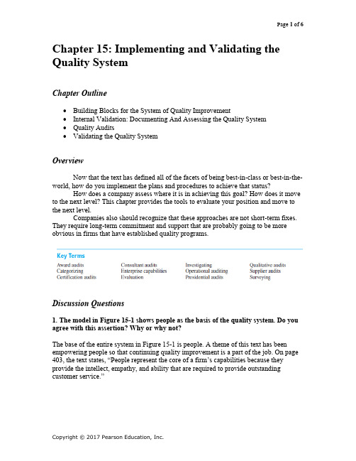 质量管理第六版英文教辅 foster_mq6_im_15