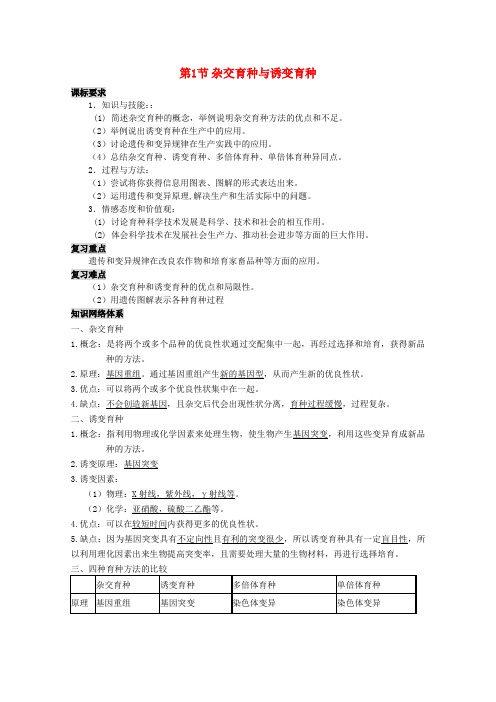 高中生物 6.1《杂交育种与诱变育种》教案(4) 新人教版必修2