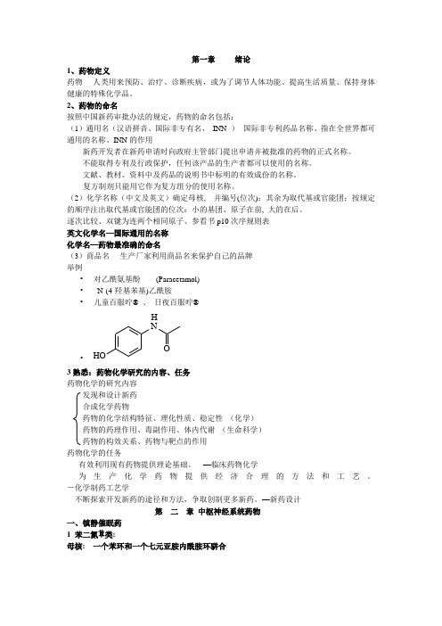 药物化学复习重点总结