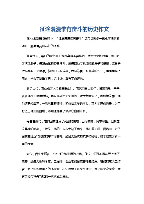 征途漫漫惟有奋斗的历史作文