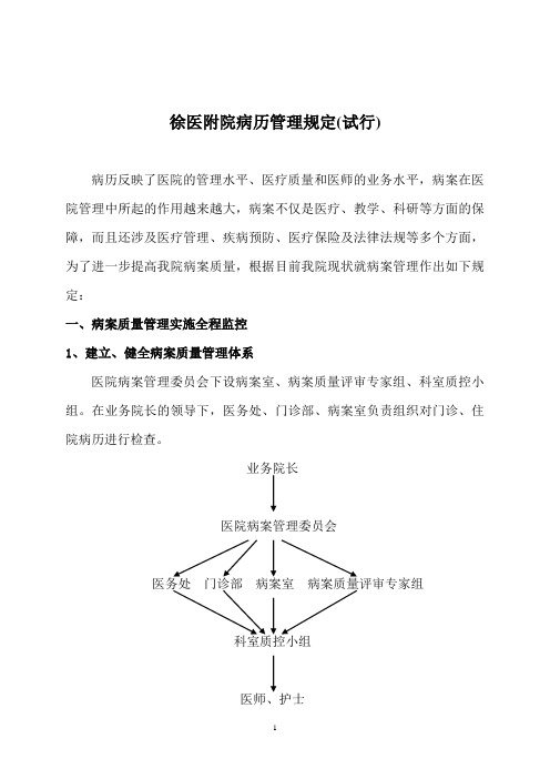 出院病案回收保管管理规定