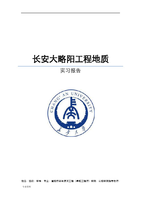 长安大学略阳工程地质实习报告