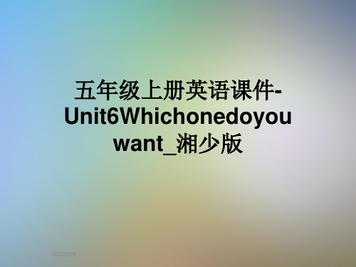 五年级上册英语课件-Unit6Whichonedoyouwant_湘少版